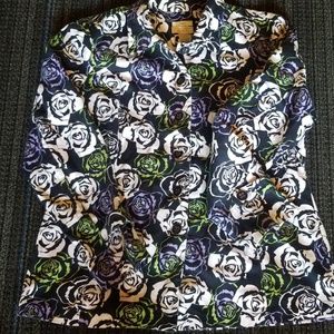 Christopher and Banks floral rose stretch jacket